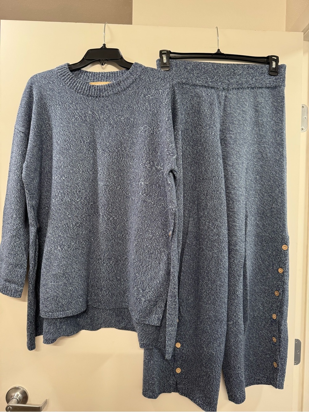 Free People Cozy Knit Button Sweater Set - Size SP